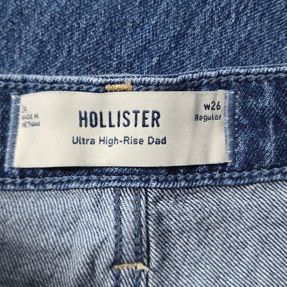 Hollister Ultra High-Rise Dad Jeans Medium Wash Size 2R W26 Regular 13177 - Picture 7 of 9
